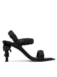 KARL LAGERFELD Sandały KL39116 Czarny. Czarne sandały damskie KARL LAGERFELD, bez wzorów, ze skóry, bez obcasa, na słupku, bez zapięcia. Za 759.99 zł.