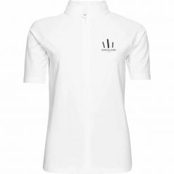Damska koszulka konkursowa Kingsland Jannie. Białe koszule damskie KINGSLAND, bez wzorów, sportowe, bez kołnierzyka, bez ramiączek. Za 445.50 zł.