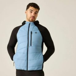 Męska hybrydowa kurtka aero fuse z wyłożeniem. Czarne kurtki męskie Dare 2b, m, bez wzorów, z materiału, z kapturem. Za 349.00 zł.