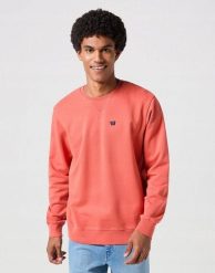 MESKA BLUZA WRANGLER SIGN OFF CREW BURNT SIENNA 112350536. Bluzy męskie Wrangler, m, bez wzorów, bez kaptura. Za 159.99 zł.