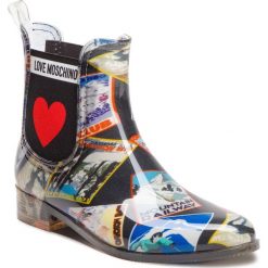Kalosze LOVE MOSCHINO - JA21013G06JQ0000 Nero. Czarne kozaki damskie Love Moschino, z materiału. Za 559.00 zł.