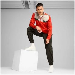 Męski dres POWER PUMA Redmazing Red. Brązowe buty sportowe męskie Puma, z dresówki, bez zapięcia, na fitness i siłownię. W wyprzedaży za 260.45 zł.