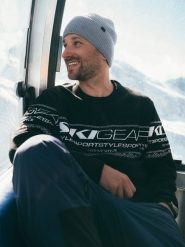 4F Sweter loose z wełną męski - czarny L. Czarne bluzy męskie 4f, l, bez wzorów, z wełny, bez kaptura. Za 299.99 zł.