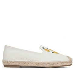Espadryle DeeZee. Białe espadryle damskie DeeZee, bez wzorów, bez obcasa, bez zapięcia. Za 119.99 zł.