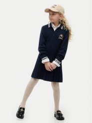 Tommy Hilfiger Sukienka dzianinowa KG0KG09610 Granatowy Regular Fit. Niebieskie sukienki dla dziewczynek Tommy Hilfiger, bez wzorów, z bawełny, bez ramiączek. Za 449.99 zł.
