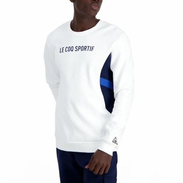 Bluzy Le Coq Sportif Model Saison Kolor Biały. Białe bluzy męskie le coq sportif, m, bez wzorów, z tkaniny, bez kaptura. W wyprzedaży za 263.05 zł.