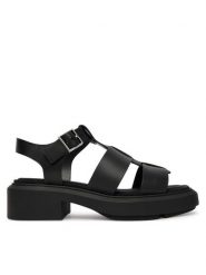 Calvin Klein Sandały Chunky Sandal Fisherm Lth HW0HW02904 Czarny. Czarne sandały damskie Calvin Klein, bez wzorów, ze skóry, bez obcasa, na płaskiej podeszwie, bez zapięcia. Za 529.99 zł.