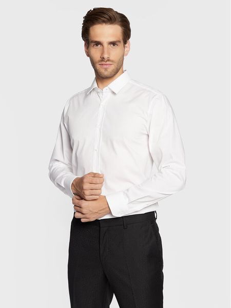 Hugo Koszula Elisha02 50479396 Biały Extra Slim Fit. Białe koszule męskie Hugo, m, bez wzorów, z bawełny, biznesowe, bez kołnierzyka, bez ramiączek. Za 289.99 zł.
