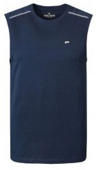 Letni Bezrękawnik Męski (Tank Top) - Pako Jeans - Granatowy. Niebieskie t-shirty męskie Pako Jeans, na lato, l, bez wzorów, z bawełny, casualowe, bez kołnierzyka. Za 59.00 zł.