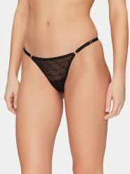 Guess Stringi O5RE10 KCLB0 Czarny. Czarne stringi damskie Guess, s, z aplikacjami, z nylonu. Za 99.99 zł.