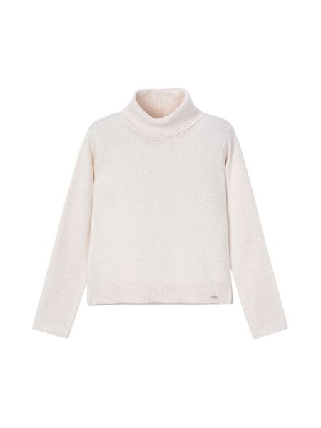 Mayoral Golf 313 Beżowy Regular Fit. Brązowe swetry dla dziewczynek Mayoral, bez wzorów, z bawełny, bez kołnierzyka, bez ramiączek, bez kaptura. Za 89.99 zł.