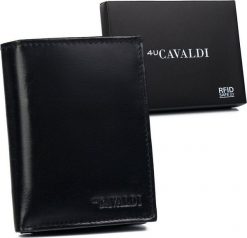 4U Cavaldi Czarny, skórzany portfel męski z zabezpieczeniem RFID Protect - Cavaldi NoSize. Czarne portfele męskie 4U Cavaldi, bez wzorów. Za 91.82 zł.