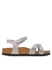 Birkenstock Sandały Kumba 1030536 D Srebrny. Szare sandały dziewczęce Birkenstock, ze skóry, bez zapięcia. Za 319.99 zł.