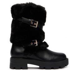Botki Guess. Czarne botki damskie Guess, bez obcasa, na płaskiej podeszwie, bez zapięcia. Za 764.99 zł.