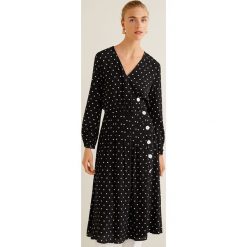 Mango - Sukienka Tabs. Czarne sukienki damskie Mango, z tkaniny, casualowe, z długim rękawem. Za 229.90 zł.