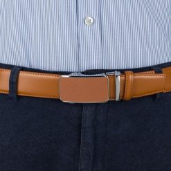 Pasek męski skórzany 3,5 cm klamra automatyczna Beltimore camelowy 03-599 : Kolory - brązowy, beżowy, Rozmiar pasków - r.105-120 cm. Brązowe paski damskie bez wzorów, ze skóry, wizytowe. Za 64.99 zł.