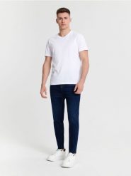 Jeansy carrot fit - granatowy. Niebieskie jeansy męskie Sinsay. Za 69.99 zł.