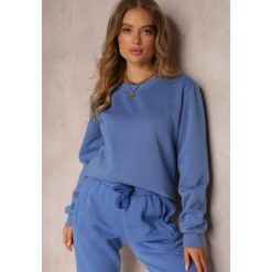 Niebieska Bluza Hullu. Niebieskie bluzy damskie Renee, na jesień, l, bez wzorów, z dzianiny, bez kaptura. Za 34.99 zł.