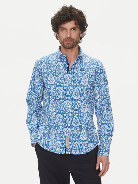 La Martina Koszula Aspen MAC003 PP719 Niebieski Regular Fit. Niebieskie koszule męskie La Martina, m, bez wzorów, z bawełny, bez kołnierzyka, bez ramiączek. Za 549.99 zł.