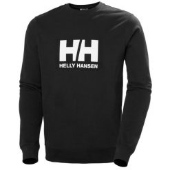 Bluza Helly Hansen Logo Crew 2.0. Czarne bluzy męskie Helly Hansen, m, bez wzorów, z bawełny, bez kaptura. W wyprzedaży za 274.25 zł.