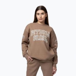 Bluza damska Pitbull Crewneck Fiora. Brązowe bluzy damskie PITBULL, m, bez wzorów, z bawełny, bez kaptura. Za 169.99 zł.