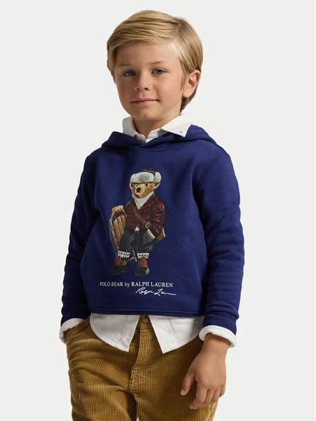 Polo Ralph Lauren Bluza 322981262001 Granatowy Regular Fit. Niebieskie bluzy dla chłopców Polo Ralph Lauren, bez wzorów, z bawełny, bez ramiączek, bez kaptura. Za 489.99 zł.