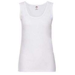 Kamizelka Damska Valueweight Top. Czarne koszulki sportowe damskie Fruit of the Loom, l, bez wzorów, bez kołnierzyka, bez ramiączek. Za 45.99 zł.
