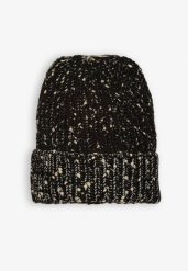 Czarna Prążkowana Czapka z Wiskozą i Pomponem Temirya. Czarne czapki i kapelusze damskie Born2be, na jesień, bez wzorów, z materiału, eleganckie. Za 34.99 zł.