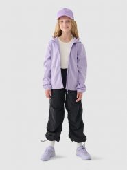 4F Kurtka softshell wiatroodporna membrana NeoDry 5000 dziewczęca - fioletowa 134 (8-9 lat). Fioletowe kurtki i płaszcze dla dziewczynek 4f, na zimę, bez wzorów, z dzianiny, z kapturem. Za 79.99 zł.