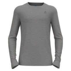 Koszulka termoaktywna z długim rękawem męska Odlo MERINO 200. Szare koszulki sportowe męskie Odlo, na zimę, m, bez wzorów, bez kołnierzyka, bez ramiączek, snowboardowy. Za 371.71 zł.