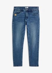 Dżinsy ze stretchem z wysokiej jakości grubego denimu, regular fit, prosta nogawka. Niebieskie jeansy męskie bonprix. Za 179.99 zł.