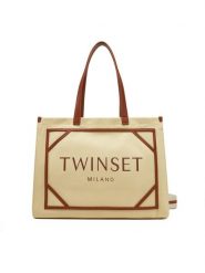 TWINSET Torebka 251TB7081 Beżowy. Brązowe torebki do ręki damskie Twinset, bez wzorów, z materiału, bez dodatków. Za 399.99 zł.