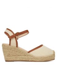DeeZee Espadryle R-10 Beżowy. Brązowe sandały damskie DeeZee, bez wzorów, z materiału, bez obcasa, bez zapięcia. Za 97.99 zł.