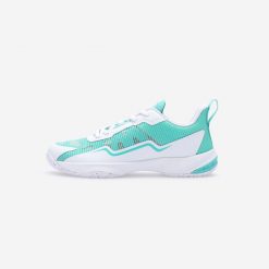 Buty do badmintona damskie Perfly BS Lite 560. Białe obuwie sportowe damskie PERFLY, bez wzorów, z nylonu. Za 209.99 zł.