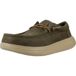Buty HEY DUDE WALLY COMF WORN TWILL Zielony. Zielone trekkingi męskie Hey dude, trekkingowe. Za 293.99 zł.