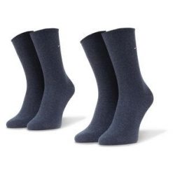 Skarpety długie Tommy Hilfiger. Niebieskie skarpety damskie Tommy Hilfiger, bez wzorów. Za 49.99 zł.