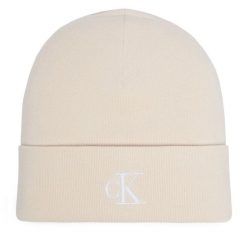 Czapka Calvin Klein. Białe czapki i kapelusze damskie Calvin Klein, na zimę, bez wzorów. Za 129.99 zł.