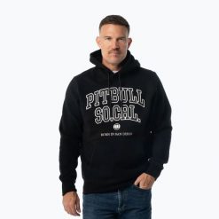 Bluza męska Pitbull So Cal Hooded. Czarne bluzy męskie PITBULL, l, bez wzorów, z bawełny, bez kaptura. Za 179.99 zł.