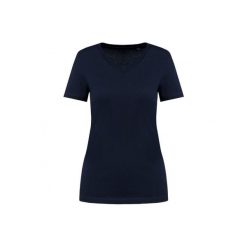 Damska koszulka suprima v-neck Kariban Premium. Niebieskie t-shirty damskie KARIBAN, bez wzorów, z bawełny, bez kołnierzyka. Za 109.00 zł.