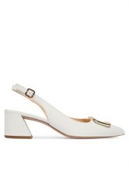 HÖGL Czółenka 1-104623 Biały. Białe czółenka damskie HÖGL, bez wzorów, ze skóry, bez obcasa, bez zapięcia. Za 749.99 zł.