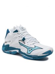 Mizuno Buty halowe Wave Lightning Z8 Mid V1GA2405 Biały. Białe buty sportowe męskie Mizuno, ze skóry, bez zapięcia. Za 539.99 zł.