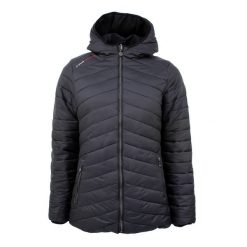 Damska kurtka puchowa dwustronna parka Peak Mountain Asario. Czarne kurtki damskie Peak Mountain, na zimę, bez wzorów, z puchu, bez kaptura. W wyprzedaży za 451.50 zł.