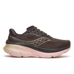 Buty do biegania damskie Saucony Guide 19. Brązowe obuwie sportowe damskie Saucony, bez wzorów, z materiału, do biegania. Za 939.99 zł.