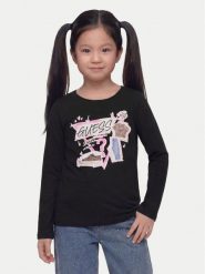 Guess Bluzka J6YI01 K3664 Czarny Regular Fit. Czarne t-shirty i topy dla dziewczynek Guess, z aplikacjami, z bawełny, bez ramiączek. Za 94.99 zł.