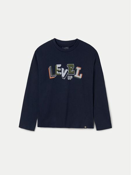 Mayoral Bluzka 7079 Granatowy Regular Fit. Niebieskie t-shirty dla chłopców Mayoral, bez wzorów, z bawełny, bez ramiączek. Za 49.99 zł.