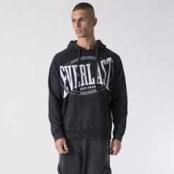 Bluza Z Kapturem Do Treningu I Boksu Czarny Bawelna. Czarne bluzy męskie Everlast, l, bez wzorów, z bawełny, z kapturem. W wyprzedaży za 228.60 zł.