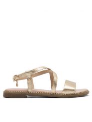 Lasocki Sandały KATE RST-KATE-01 Złoty. Żółte sandały damskie Lasocki, bez wzorów, ze skóry, bez obcasa, na płaskiej podeszwie, bez zapięcia. Za 139.99 zł.