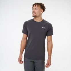 Koszulka z krótkim rękawem męska Puma Active Gym & Pilates. Szare koszulki sportowe męskie Decathlon, l, bez wzorów, z bawełny, bez kołnierzyka, bez ramiączek, na jogę i pilates. Za 79.99 zł.