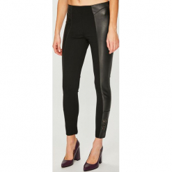 Desigual - Legginsy. Czarne legginsy damskie Desigual, m, bez wzorów, z dzianiny. W wyprzedaży za 279.90 zł.
