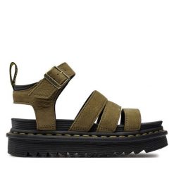 Sandały Dr. Martens. Brązowe sandały damskie Dr. Martens, bez wzorów, bez obcasa, na płaskiej podeszwie, bez zapięcia. Za 399.99 zł.